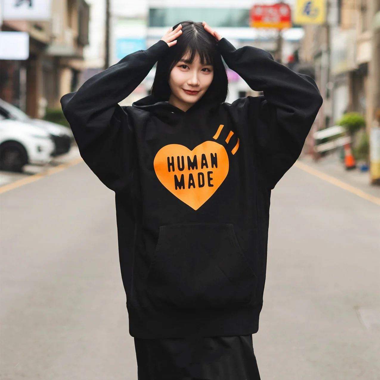 HUMAN MADE Multi Color Love Hoodie Japanese Loose fitting Men's and Women's Warm Hoodie