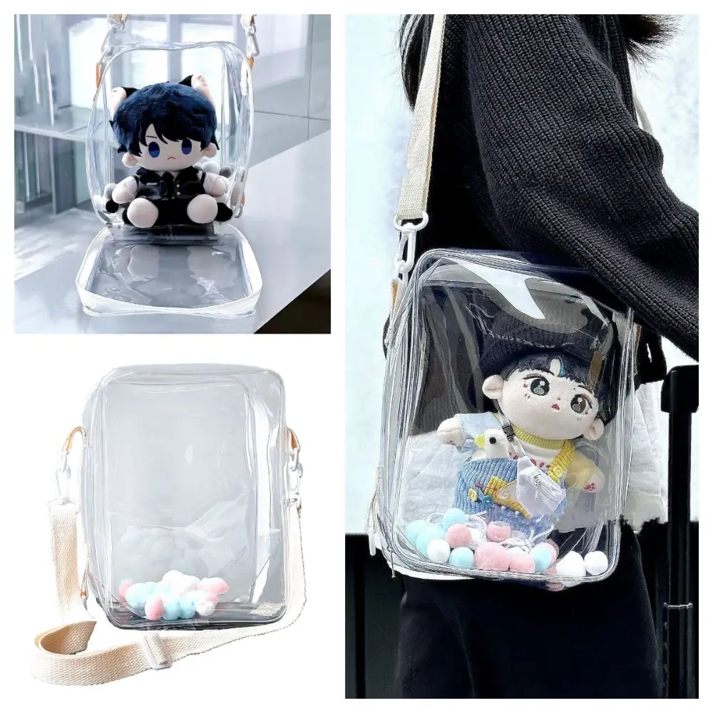 Cute Transparent Doll Outdoor Bag PVC High-capacity Ita Bag Display Pouch Gift Shoulder Bag