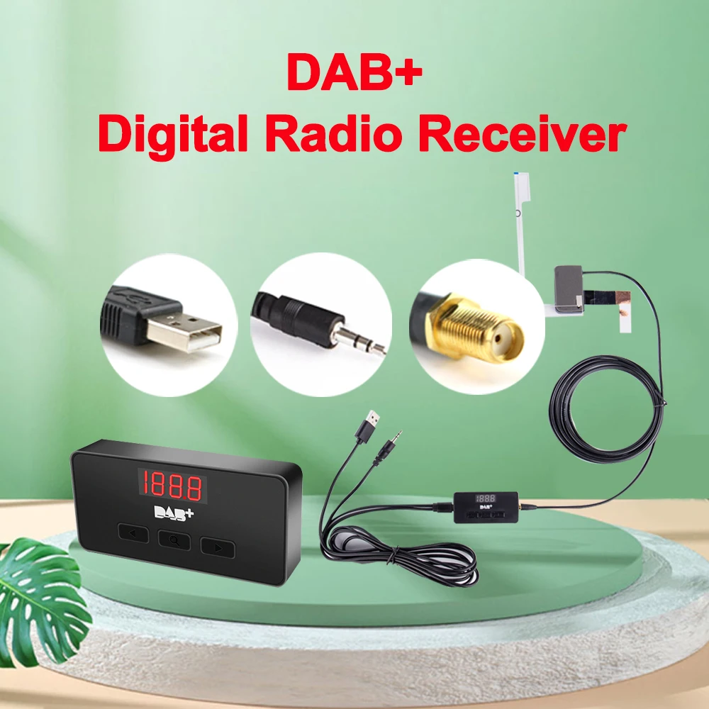 For Universal DAB + Antenna With USB Adapter Receiver Android Car Stereo Player Car GPS Receiver DAB+ Signal Receiver