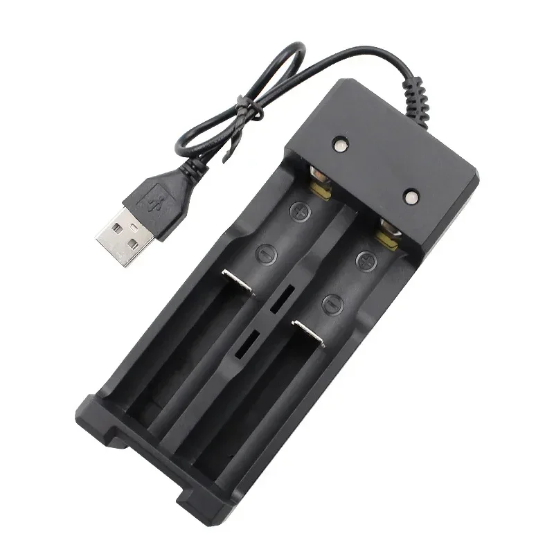 

New Lithium Battery Charger USB 2 Slot Universal Smart Quick Charging Rechargeable For 14500 16340 26650 18500 18350 10440 16650