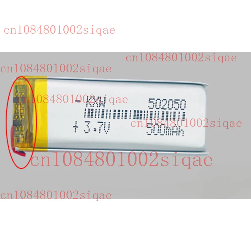 3.7V 500mAh 1.85Wh Li Batería 502050 Lipo para auricular Bluetooth Auricular Pluma GPS