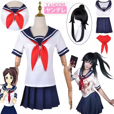 Ayano Aishi Cosplay Costume Game Yandere Simulator Yandere Wig Chan Sailor Suit High School Jk Uniforms Party Women Cos Outfits