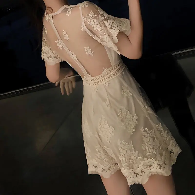 150KG Backless Sexy Little Man Wide Leg Pants High Waist Slim Lace Jumpsuit Women Summer  Summer Clothing for Women  Romper