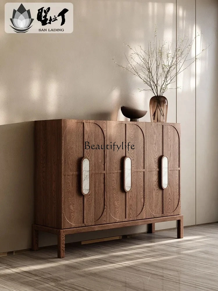 medieval style solid wood home shoe cabinet villa living room porch cabinet wabi sandy style retro shoe cabinet