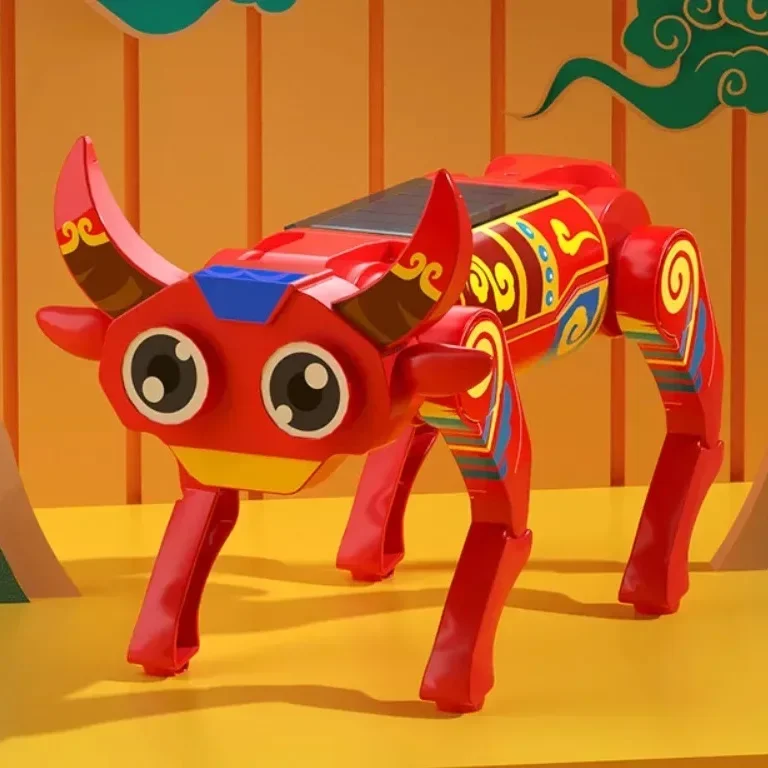 ألعاب كلب روبوت ذكية بيونيك رباعية الأرجل تعمل بالطاقة الشمسية ميكانيكية للكلاب ألعاب تجميع تعليمية لغز تكنولوجيا العلوم للأطفال