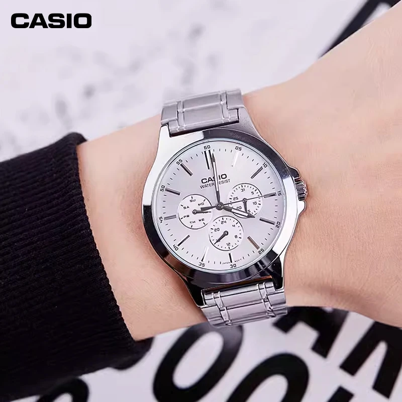 Casio MTP-V300D/V300L Men\'s Classic Three Eyes Fashion Casual Business Simple Waterproof Quartz Watch Gift Date of the Week