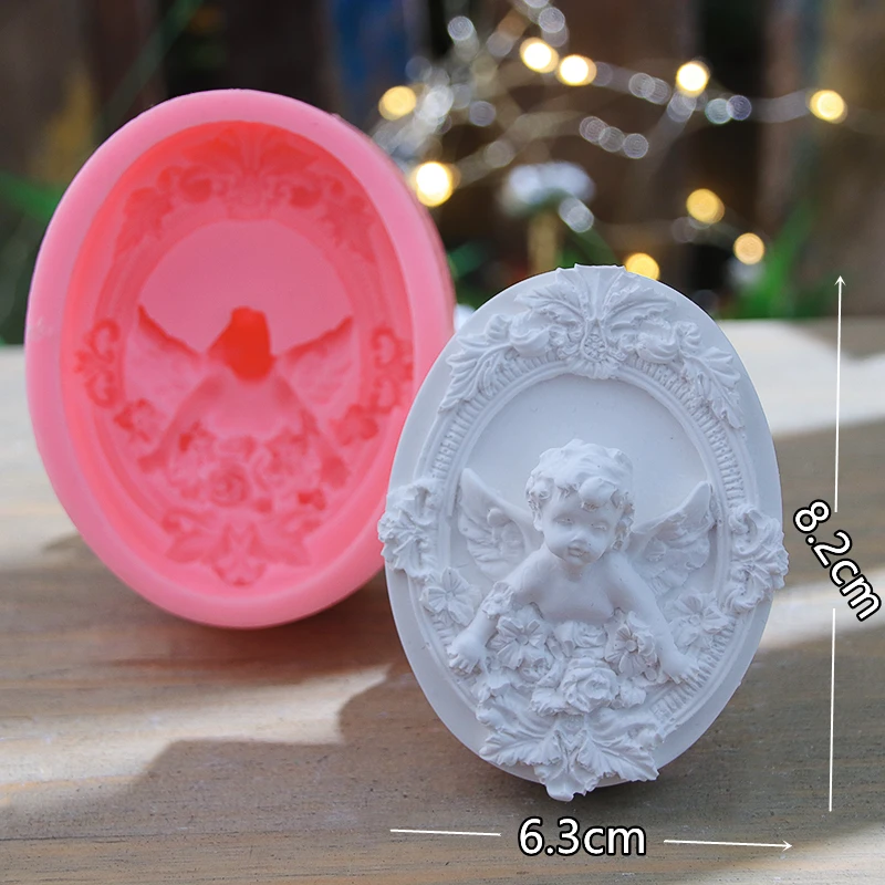 Aroma Gypsum Pendant Silicone Molds Flower Paraffin Tablet Car Ornament Plaster Molds Wardrobe Scented Wax Sheet Angel Mold