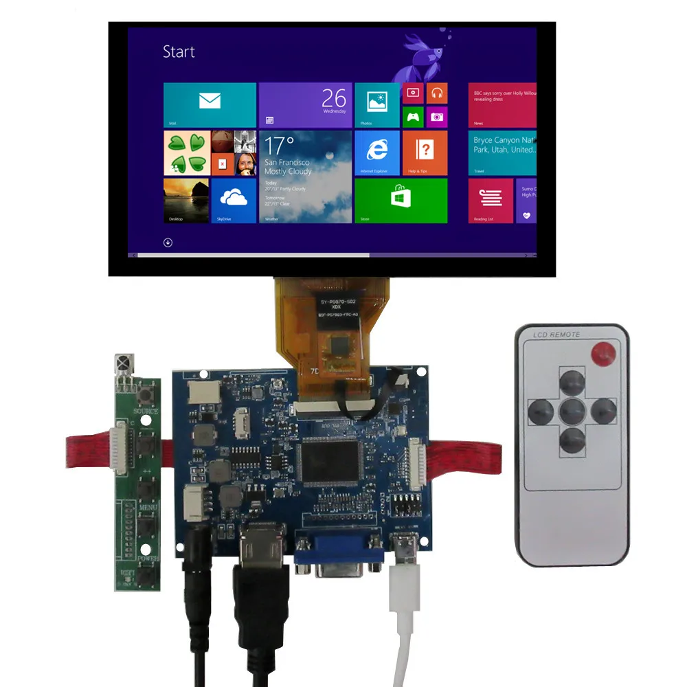 6.5 inch LCD Display Screen VGA HDMI Driver Control Board Digitizer Touchscreen Raspberry Pi Computer Secondary Screen Monitor