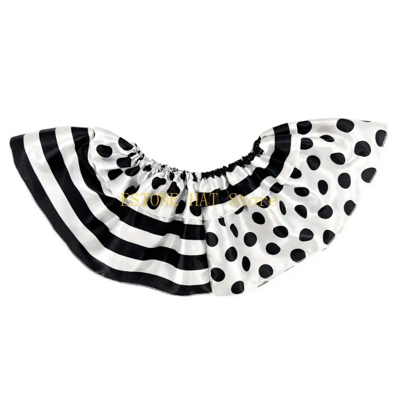 49MF Halloween Costume Collar with Ruffled Half Circle Design and Elastic Neckline for Party Styling, Photo Use, and Stage Wear