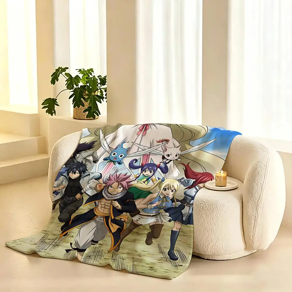 Fairy Tail Anime Throw  flannel blanket, suitable for sofas, beds, offices,  exquisite gift blankets