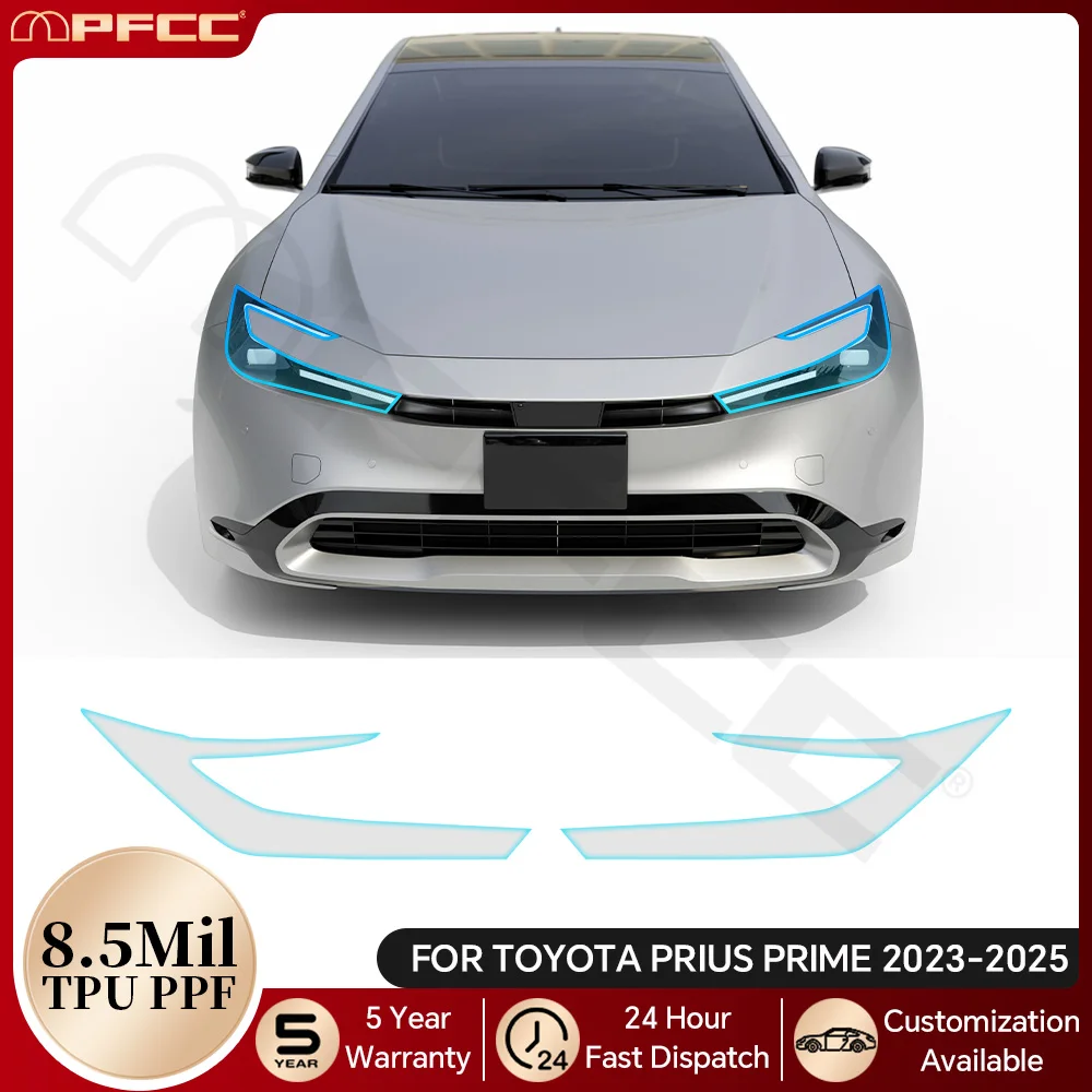 

For Toyota Prius Prime 2023-2025 Headlight Rearview B Pillars TPU Paint Protection Film Pre-cut Clear PPF Anti-Scratch Resistant