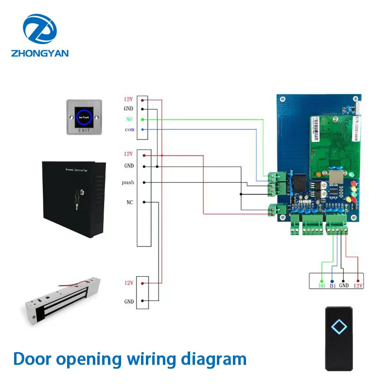 Leitor inteligente RFID sem contato NFC impermeável, IC Wiegand 26 Card Access Control, 125Khz ID, 13.56Mhz, DC 12V