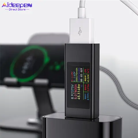 DC 4~30V 8A KWS-MX23 USB Fast Charge Tester Voltmeter Ammeter Power Meter Battery Capacity Detection Dual USB Interface