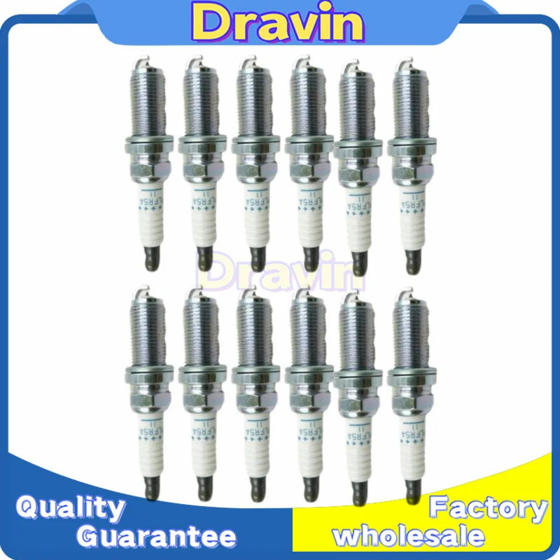 12PCS Iridium Spark Plug 22401-5M015 PLFR5A-11 for CITROEN C5 C6 C8 PEUGEOT 407 607 807 LANCIA PHEDRA 3.0 3.0L V6 224015m015 New