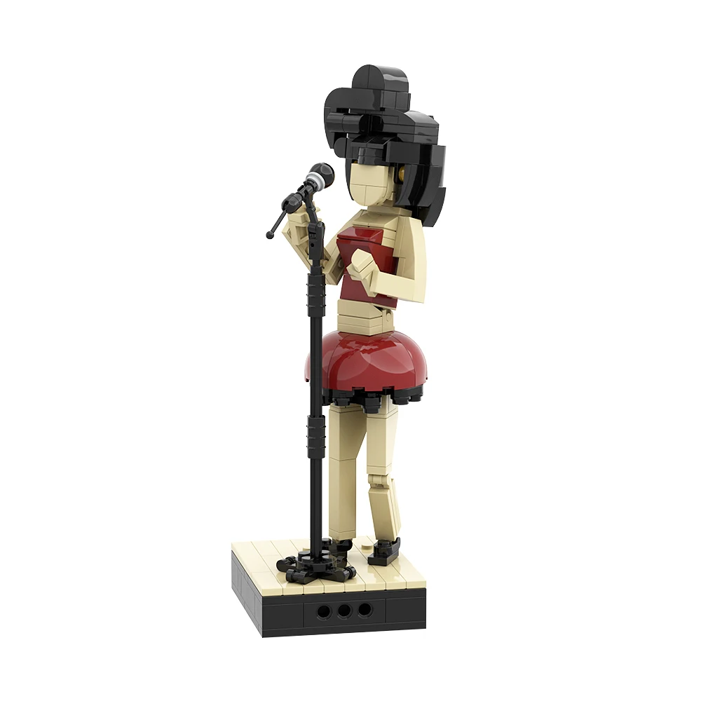 Gobricks MOC zespół jazzowy saksofonista na trąbkę zestaw klocków pomysł na występ zespołu Amy winnice piosenkarka Brickheadzs zabawka