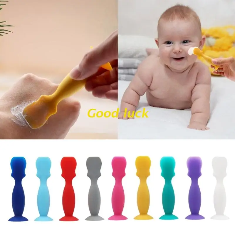 Silicone Infant Diaper Cream Applicator Flexible Keeps Hands/Fingernails Clean Reusable Spatula with Suction Cup