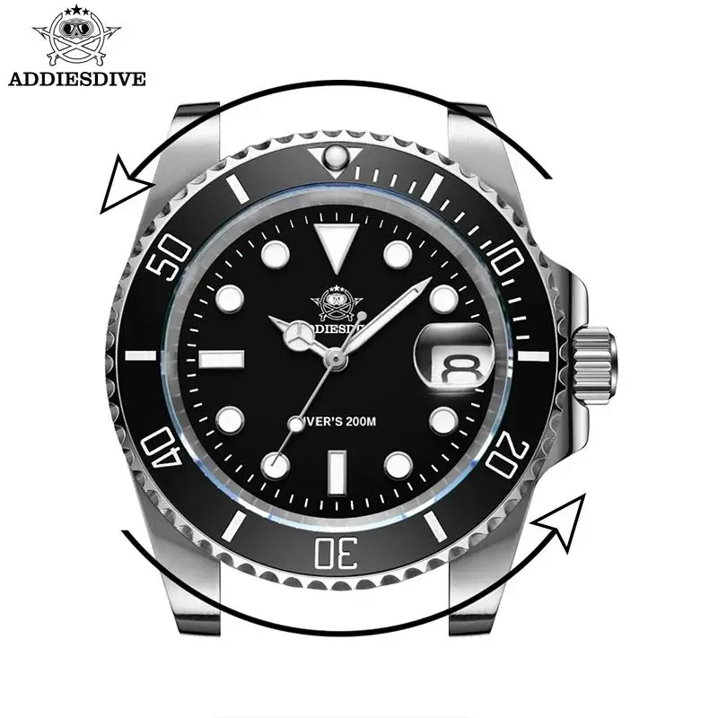 Addies Dive Diver Watch European and American Business Leisure 200M C3 Super Luminous Sport Luxury Reloj Hombre Men Quartz Watch