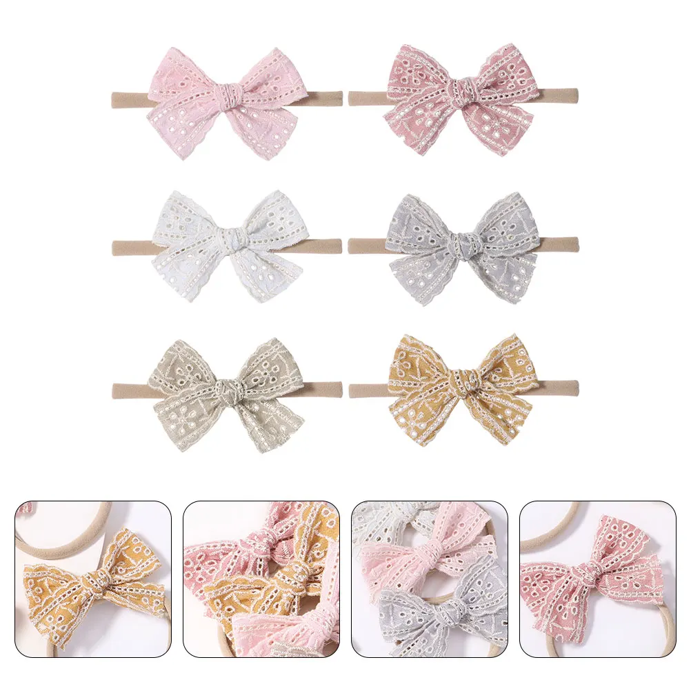 

6 Pcs Adorable Baby Girl Bowknot Headbands Newborn Elastic Hair Bands Infants Toddler Bows