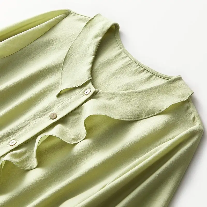 2025 New Temperament Shirt Loose Top Shirt Design Niche Chiffon Shirt Women's Clothing