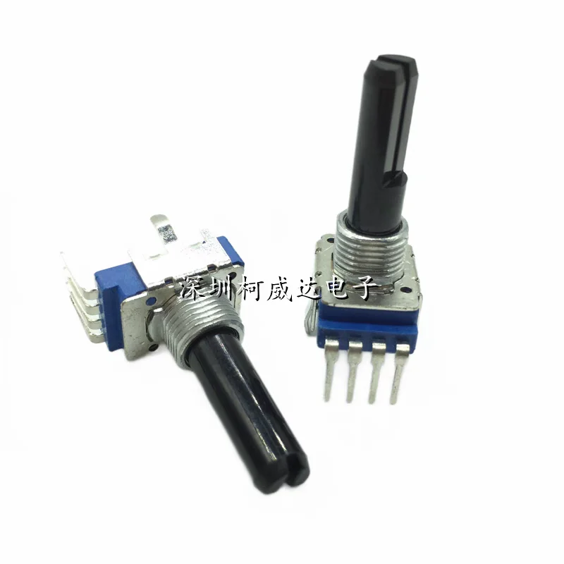 10pcs，Single-turn potentiometer，RK11，B10K，4Pins，Shaft length 23mm，Center positioning，Mixer volume knob switch