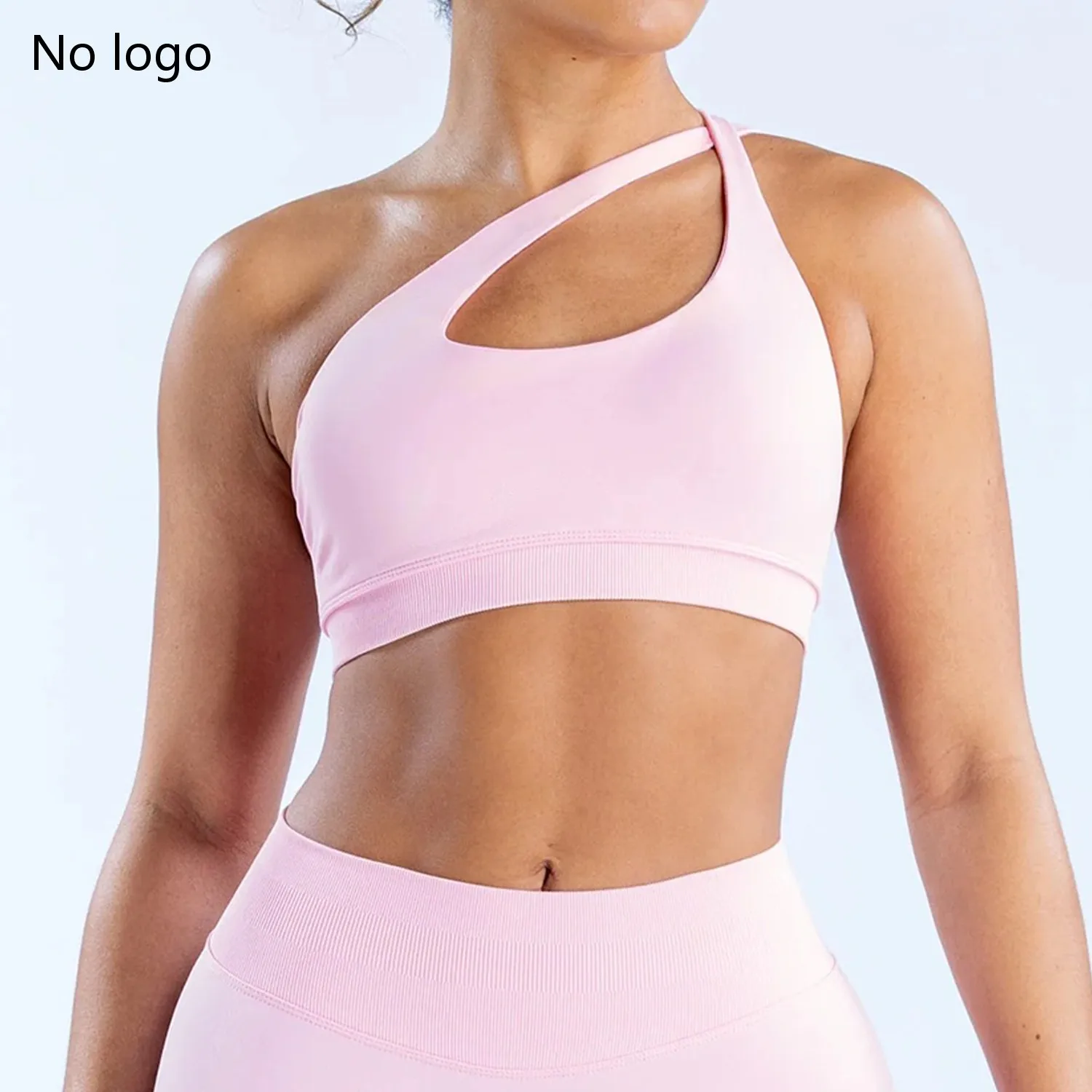 Impact Sports Bra Strappy Asymmetric Bra Strap Yoga Gym Bra Seamless Strappy Back Women Workout Clothing Gym Top Sport Bras