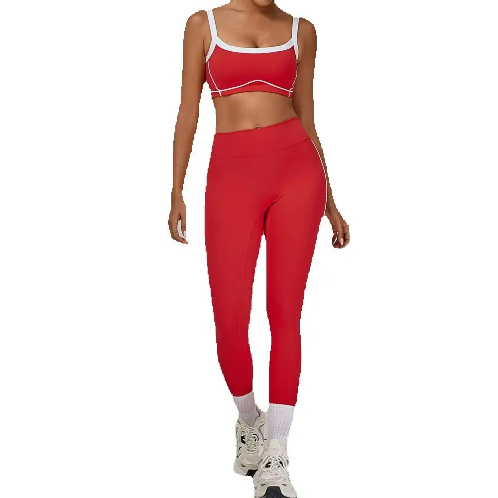 

2 шт., костюм для йоги, женский спортивный костюм, спортивный бюстгальтер, леггинсы с высокой талией, спортивная одежда, комплект для спортзала, одежда для фитнеса и тренировок, спортивная одежда для бега
