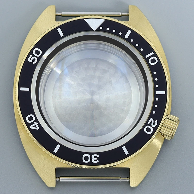 Caixa de relógio de aço inoxidável dourada 41mm, vidro safira para seiko nh35 nh34 nh36 movimento 28.5mmdial com anel de capítulo peça modificada