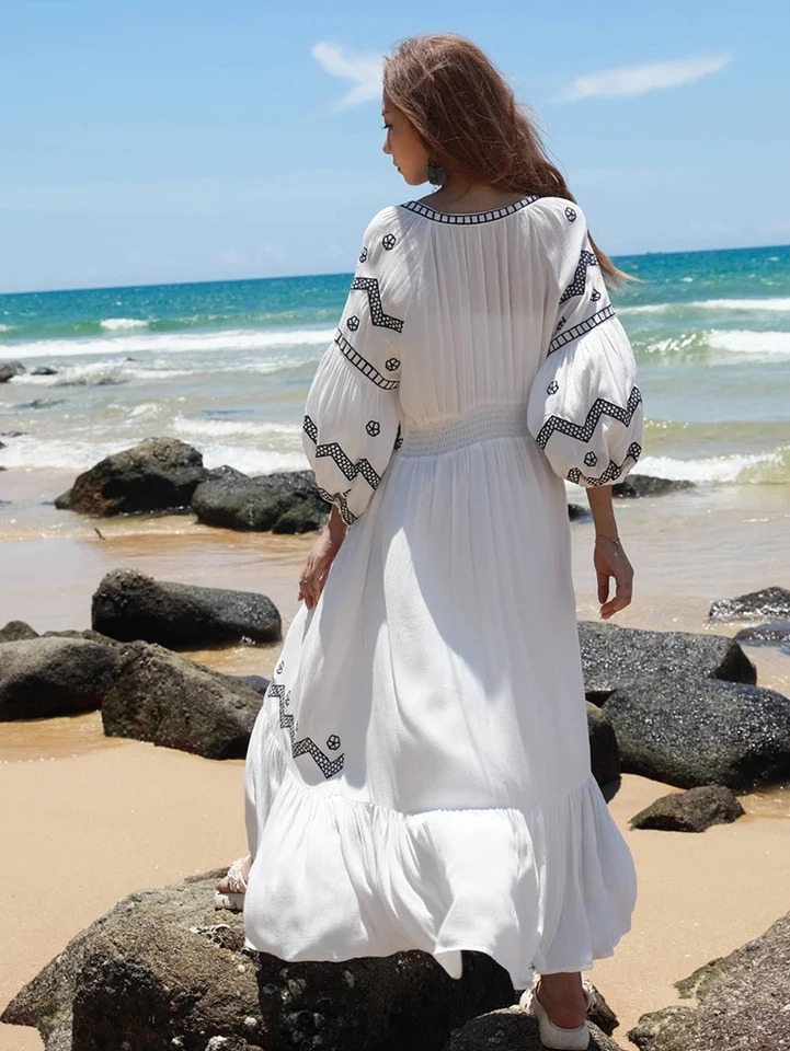 white backless flowy dress PRETTYGARDEN Women's Summer Flowy Maxi Dress Casual Sleeveless Spaghet