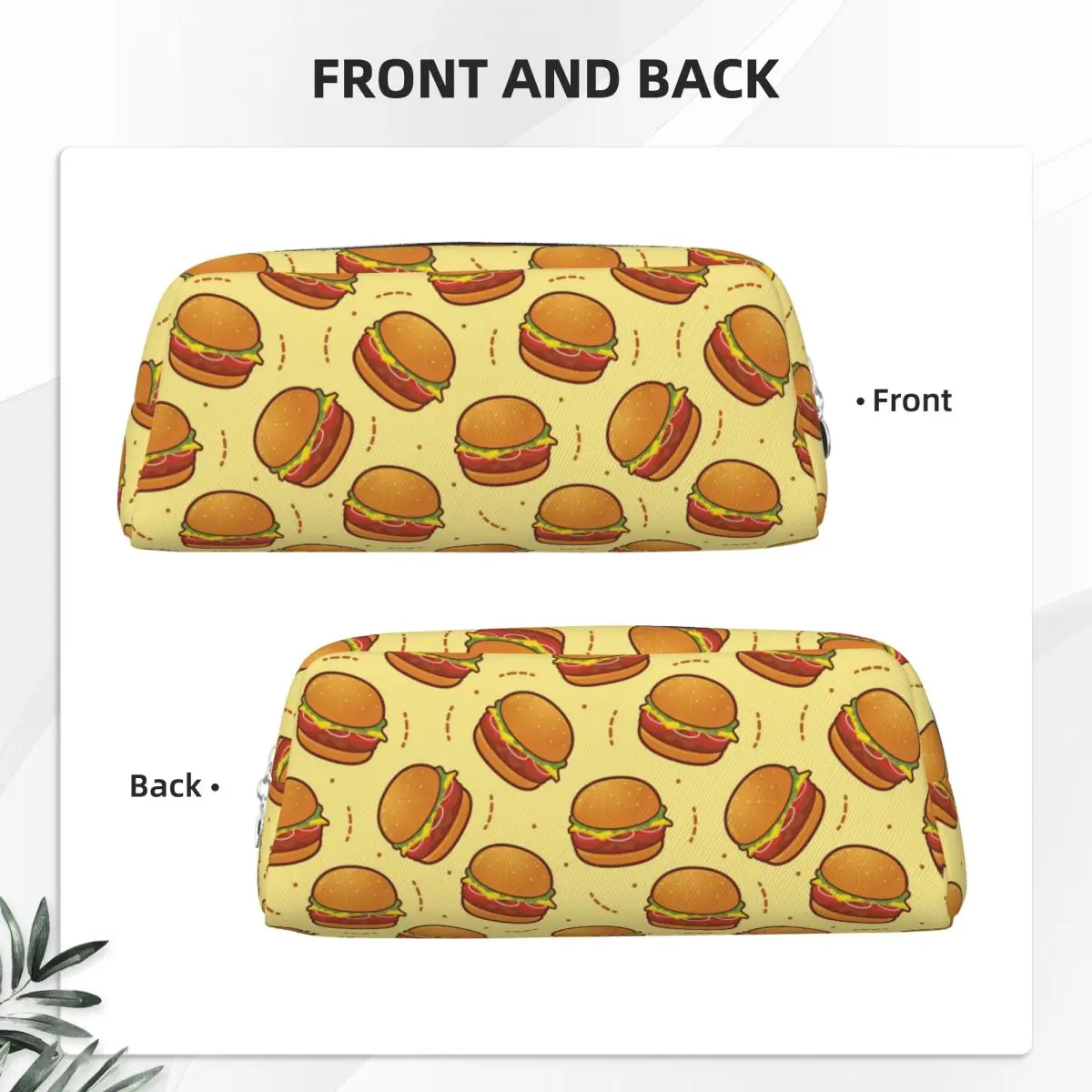 Burger Pattern Pencil Cases for Student Gifts Pen Box Pencil Bag Pencil Pouch Storage Stationery Supplies