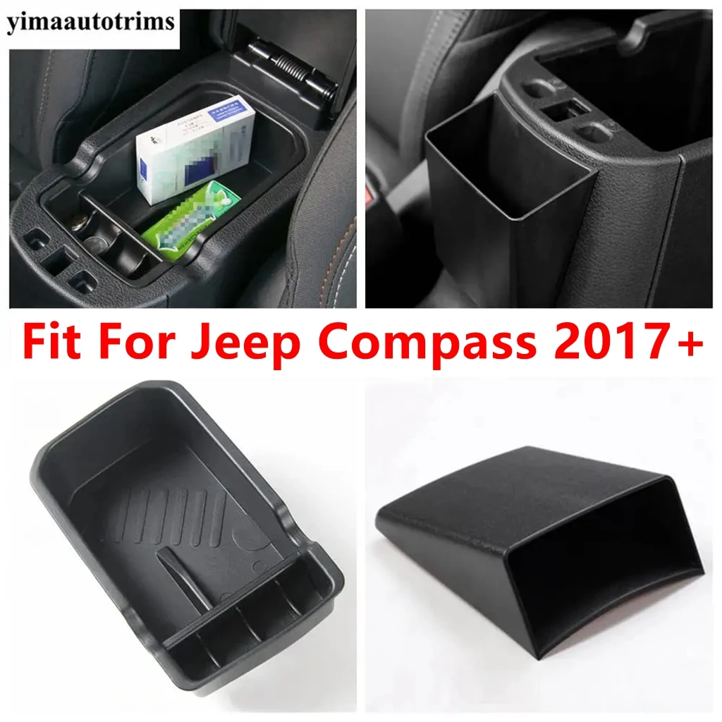 

Car Central Control Armrest Storage Box Container Glove Organizer Case Holder Tray Accessories Fit For Jeep Compass 2017 - 2021