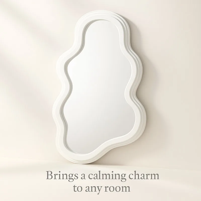 

Modern Cloud Shaped Makeup Mirror, Wall Mounted Or Desktop Use, Decorative Vanity Mirror For Bedroom, Bathroom, Dorm Living Room