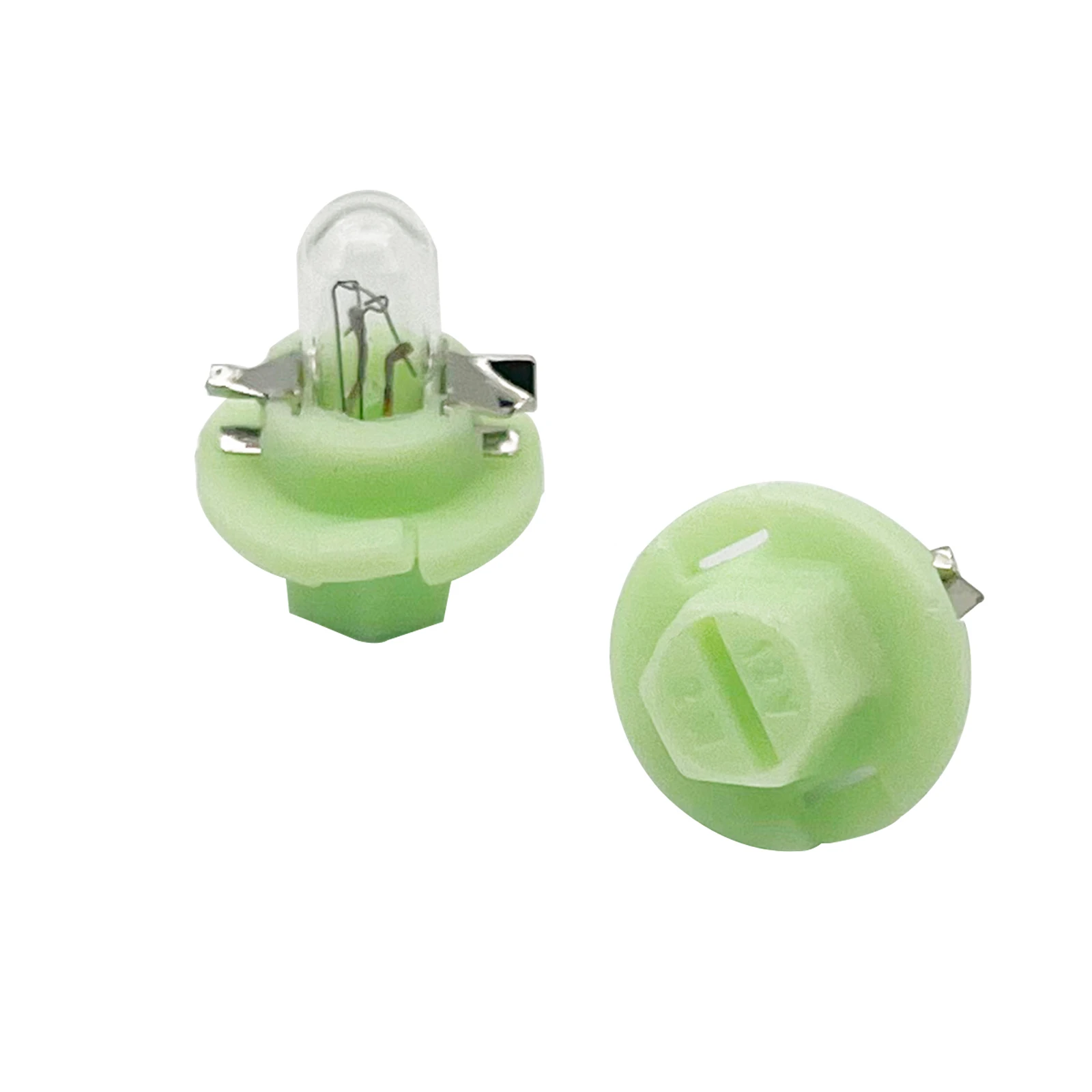 10pcs T5 Bulbs Lamps for Audi Mercedes Benz BMW Opel Volvo Dashboard Instrument 12V 2.0W  Pale green Base