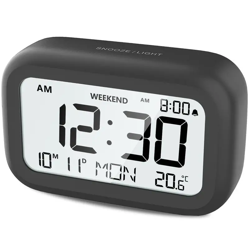 DOOMY Digital Alarm Clock despertador Temperature LCD Display Backlit Snooze Digital Clock for Bedroom Home Office Travel