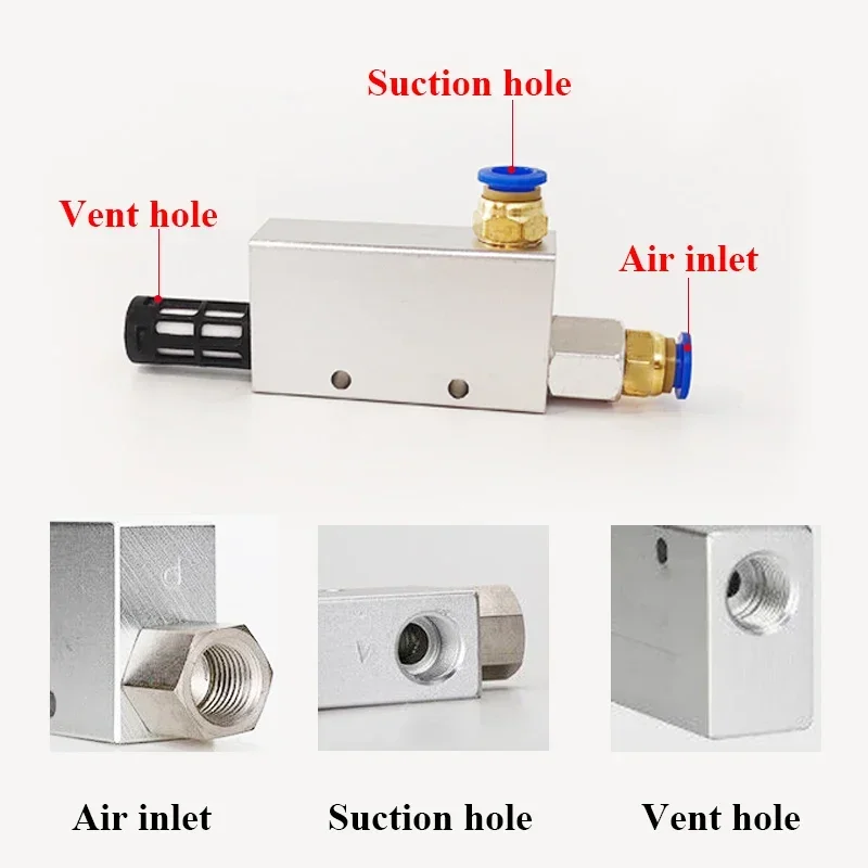 CV-10HS 15HS 20HS 25HS With 6mm 8mm 10mm 12mm Connector Vacuum Generator Suction Cup Negative Pressure Control Vacuum Valve