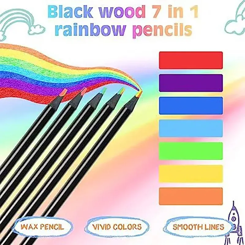 Imagem -03 - Arco-íris Concêntrico Gradiente Cor Crayons Arte Desenho Pintura Material Escolar Lápis de Colorir Presente Kawaii Cores 10 Pcs