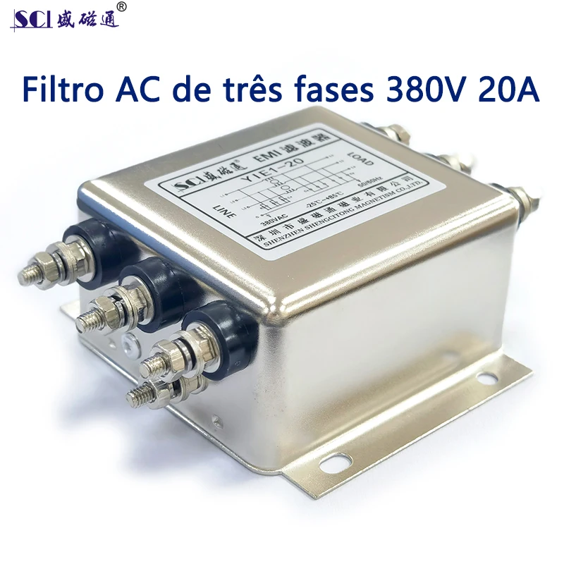 YIE1-20 Industrial General 380V 20A 3 Phase AC Noise Filter 50HZ 60HZ Power EMI Filter