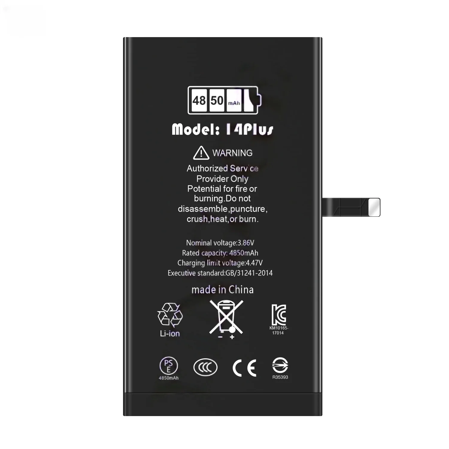 4850mAh for Apple 14 plus Running Diagnosis Phone Battery for A2886 A2632 A2885 A2896 A2887 Lithium Rechargeable battery
