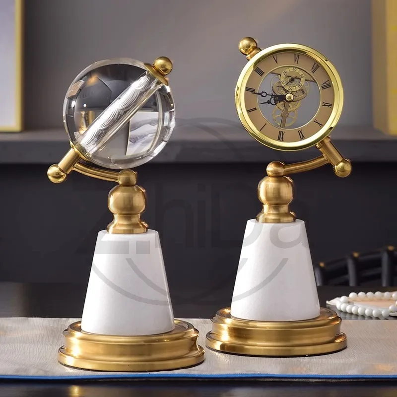 

Light luxury crystal watch ornament, high-end creative home gift, gift, clock decoration handicraft