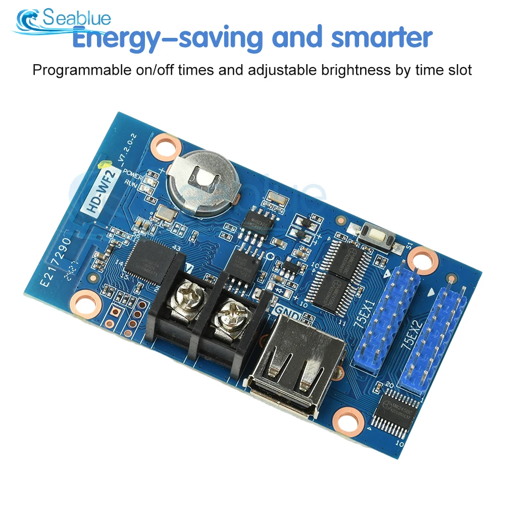 DC 4.2-5.5V HD-WF2 LED Controller Card With WiFi/USB Drive Dual-mode Program Update for Full Color Display Signage And Billboard