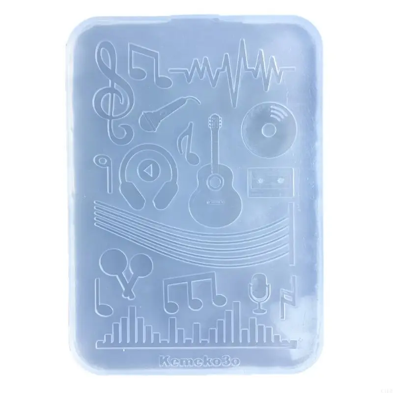 

C1FE Shiny Glossy Silicone Decoration Molds Filler Musical Symbols Keychain Mold DIY Pendant Epoxy Crafting Molds