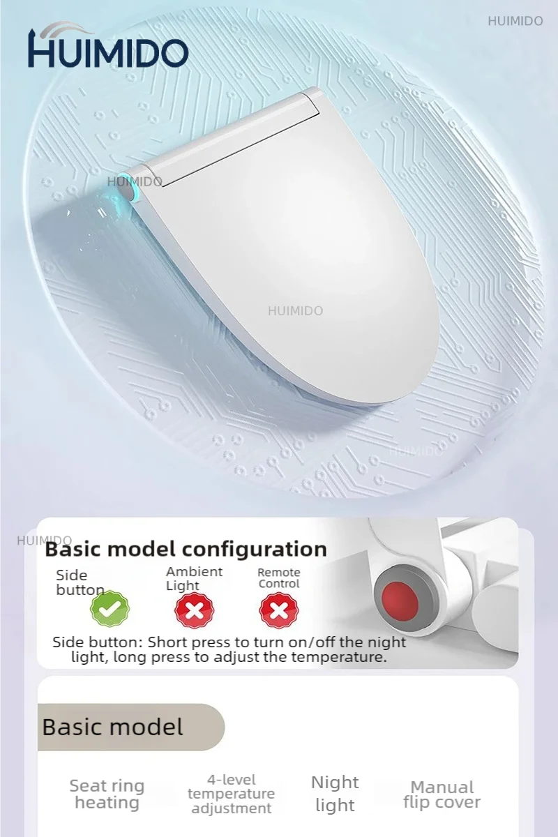 Slim Heated Toilet SeatEasy Install Toilet Seat Heater Auto Heating WC Cover Tapa Inodoro Night Lighting Warm Toilet Lid
