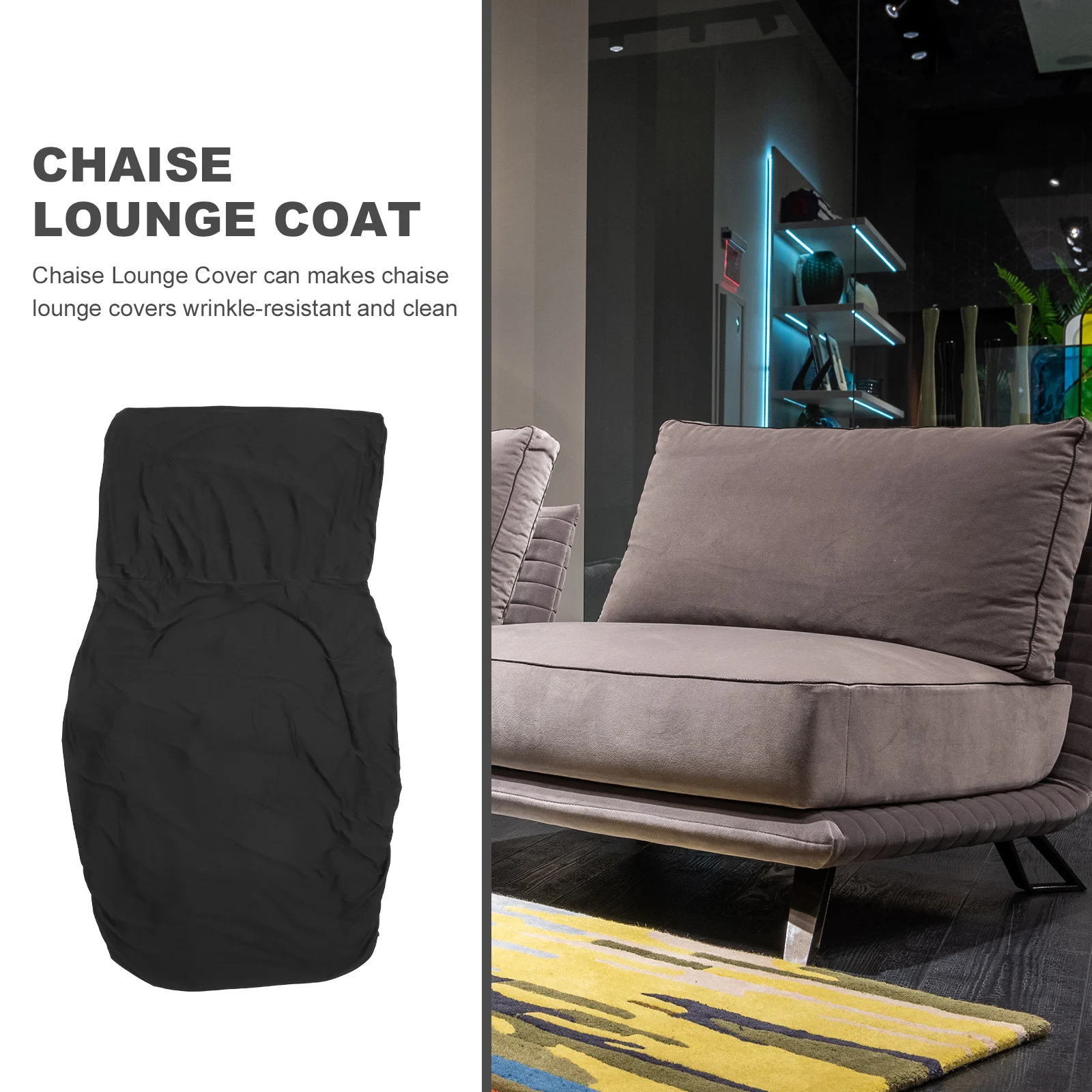 

Sofa Cover Lounge Slipcover Black High Stretch Chaise Lounge Couch Cover Furniture Protector Couch Seat Covers Sofa Set Covers