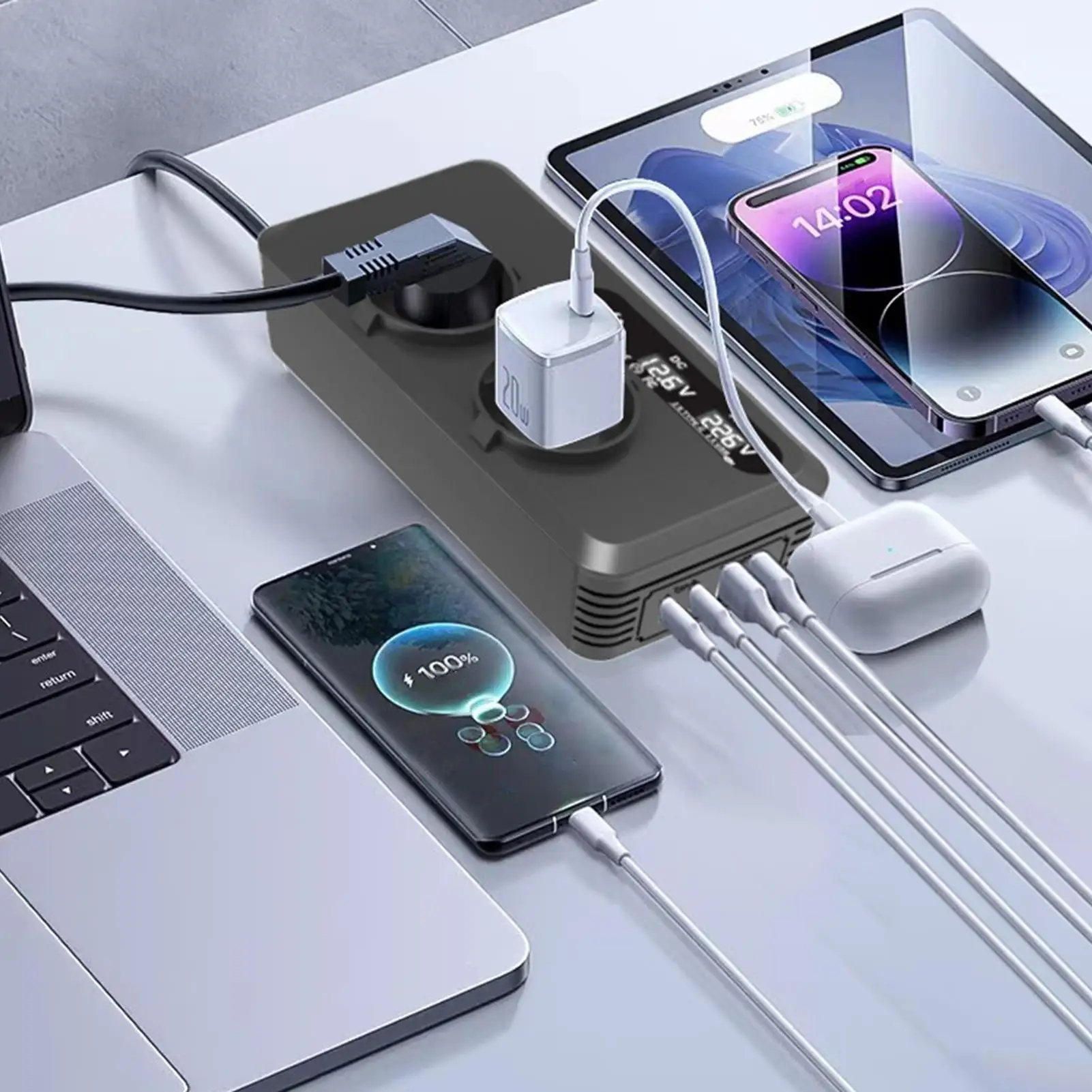 Car Plug In Inverter Car Converter Outlet Charging Port Versatile Intelligent Plug In Adapter With Advanced Safety For Small
