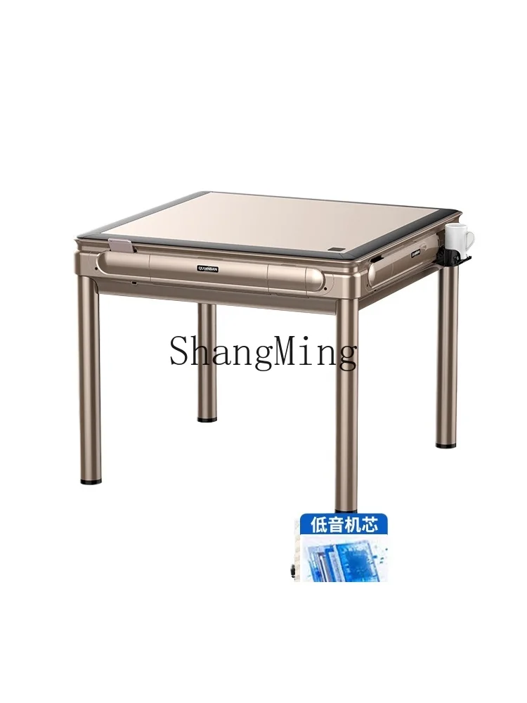 HJ mahjong machine household automatic dining table all-in-one machine dual-purpose silent roller coaster mahjong table