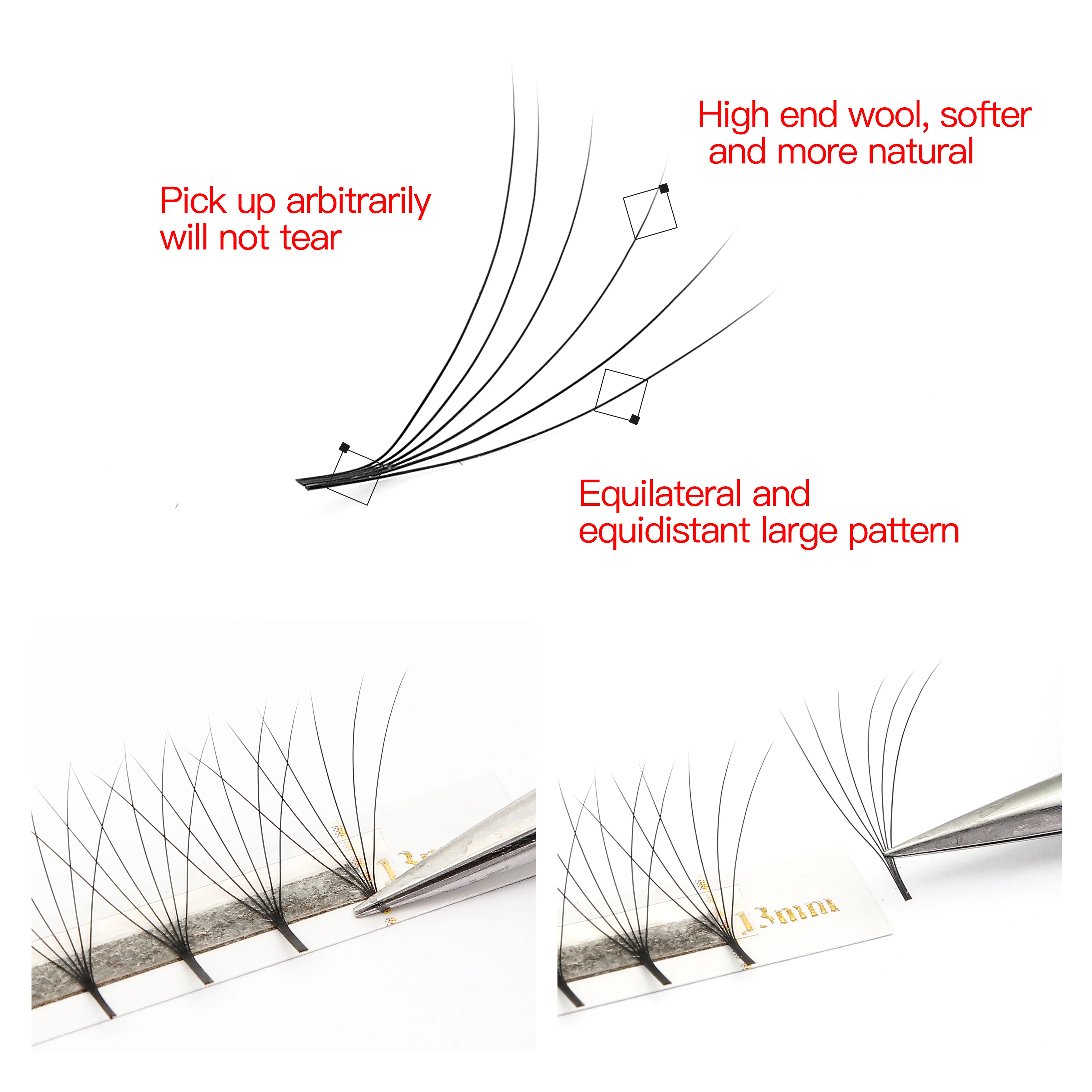 XIUSUZAKI Sharp Narrow Stem Premade Fans Eyelash Extension 0.07mm 4D-10D Thin Pointy Base Russian Fans Ready Volume