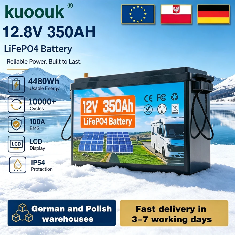 12V 350Ah Lifepo4 Batterie mit Eingebauten Lithium-Eisenphosphat-Zellen und BMS für Wohnmobile, Golfcarts, Offroad-Fahrzeuge und Netzunabhängige Anwendungen