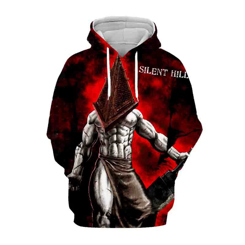 Horror Game Silent Hill 3D Print Bluzy Mężczyźni Kobiety Streetwear Ponadgabarytowe bluzy z kapturem Męskie swetry Dres Odzież męska