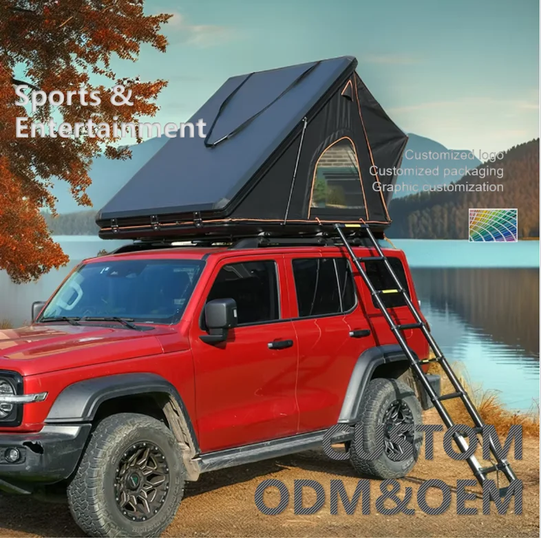 

Палатка на крышу автомобиля для 2 человек с алюминиевым каркасом, водонепроницаемой тканью Оксфорд и стекловолоконными стойками, однослойная, устойчивая конструкция.