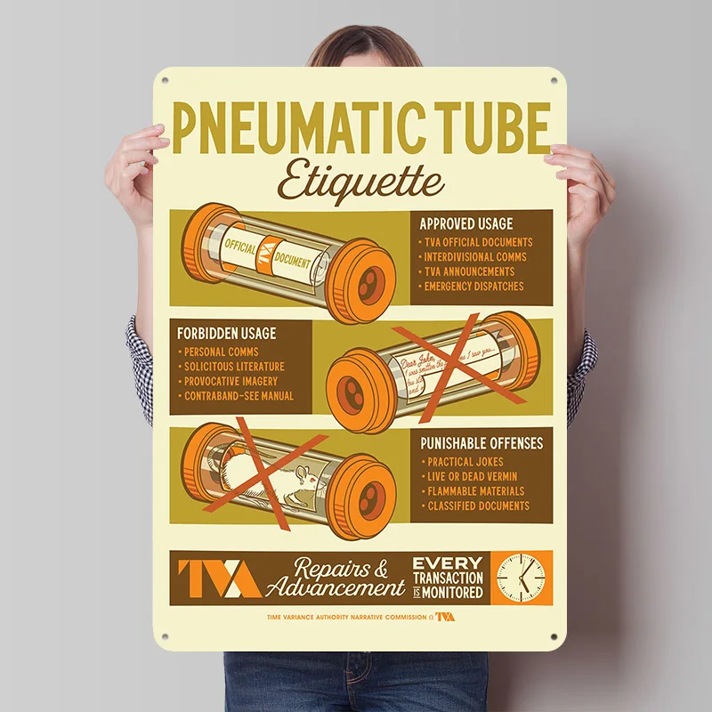 Pneumatische Rohr-Etikette Blechschild Poster Personalisierte Retro Wandkunst Vintage Metallschilder für Raumdekoration Männerhöhle Gaming Zuhause