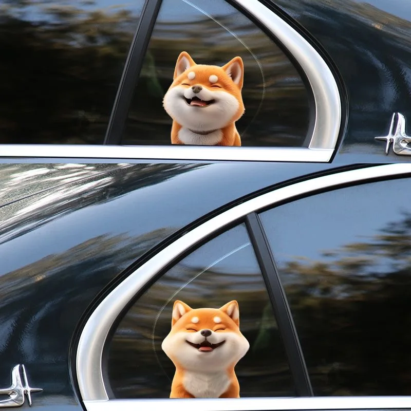 Smiling Shiba Inu 3D Waterproof Vinyl Decal Sticker For Cars, Laptops, Walls Windows, Bumper Sticker External Accessories